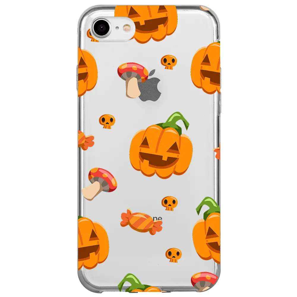 Apple iPhone 7 Şeffaf Telefon Kılıfı - Deadly Pumpkin