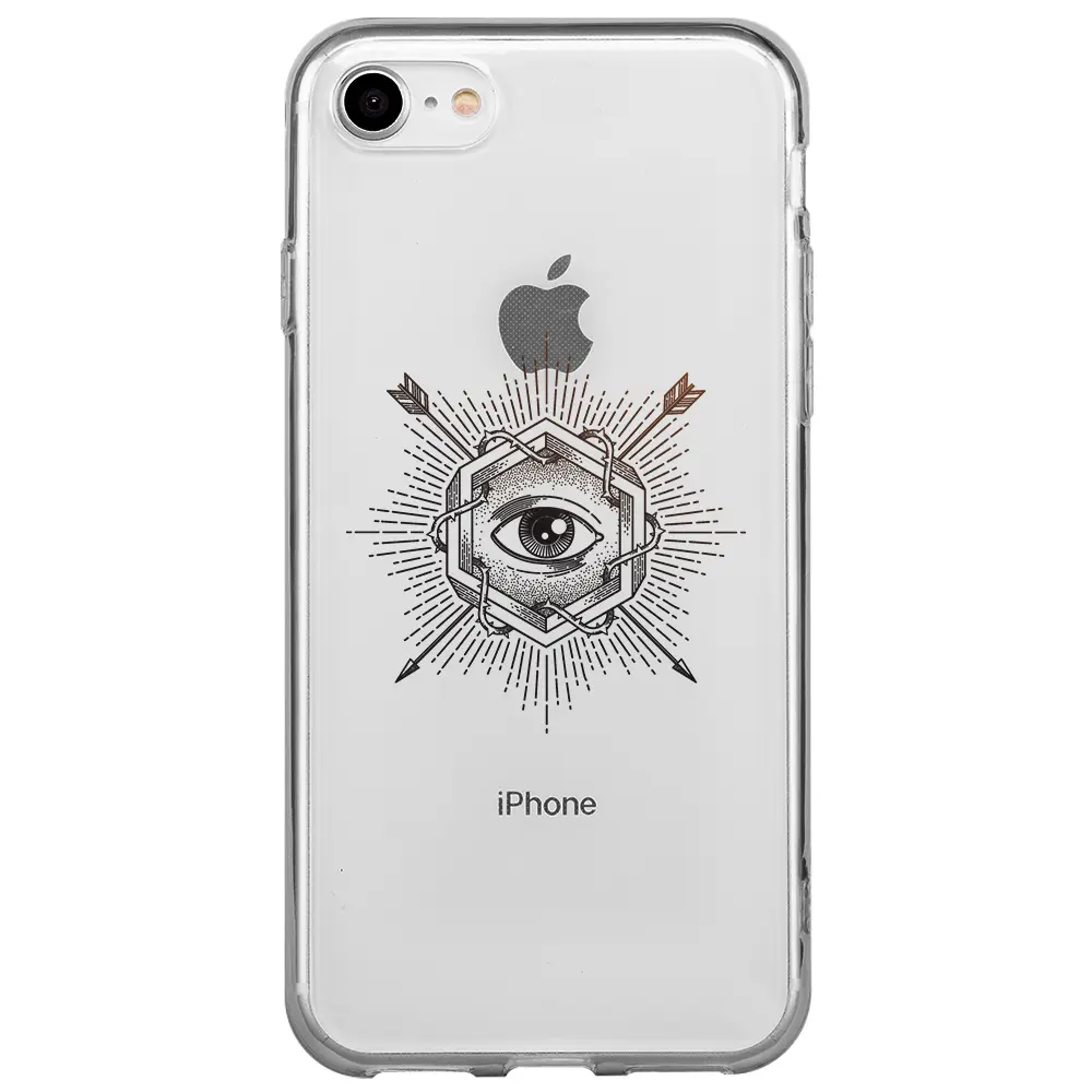 Apple iPhone 7 Şeffaf Telefon Kılıfı - Dikenli Sarmaşık Göz