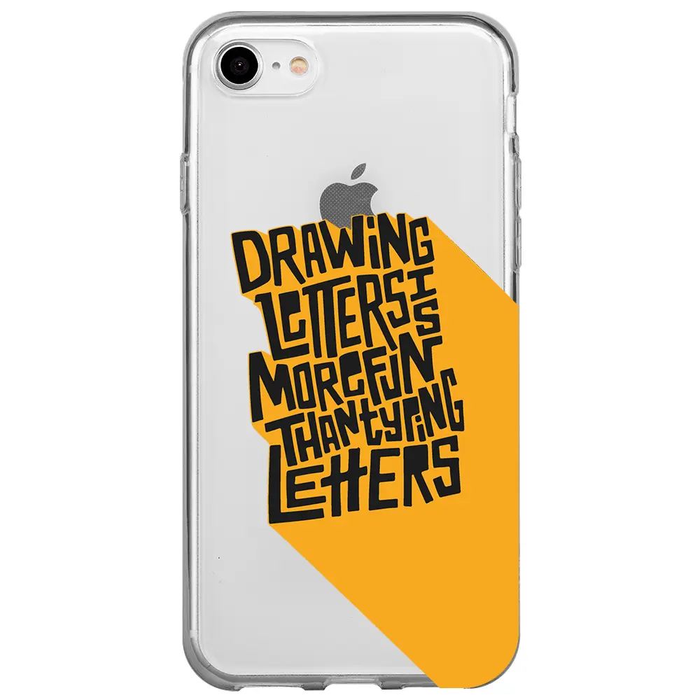 Apple iPhone 7 Şeffaf Telefon Kılıfı - Drawing Letters