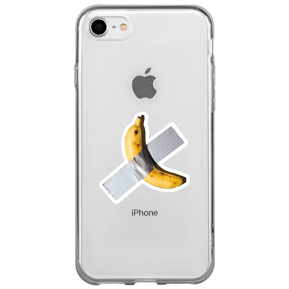 Apple iPhone 7 Şeffaf Telefon Kılıfı - Duvara Bantlanmış Muz