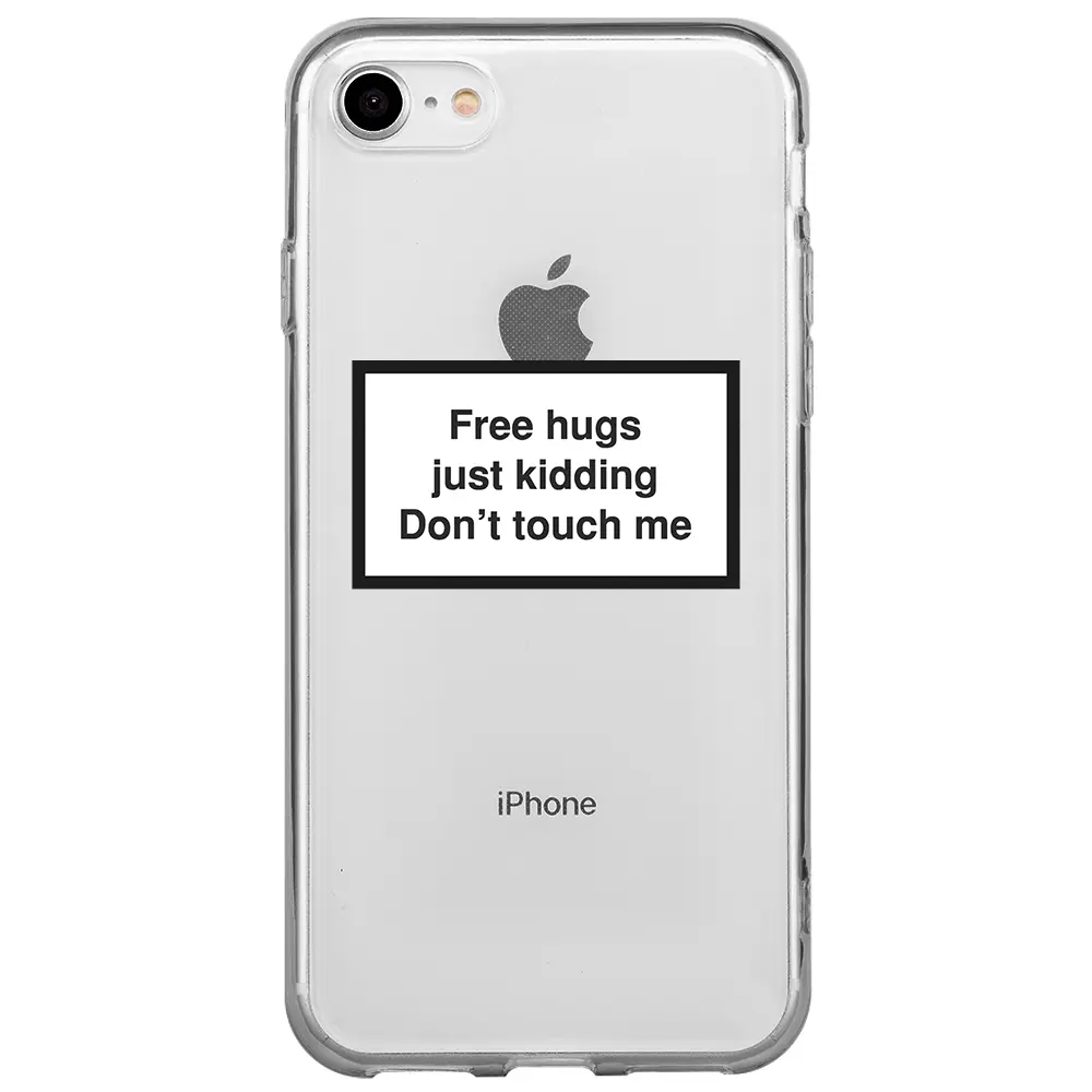 Apple iPhone 7 Şeffaf Telefon Kılıfı - Free Hugs