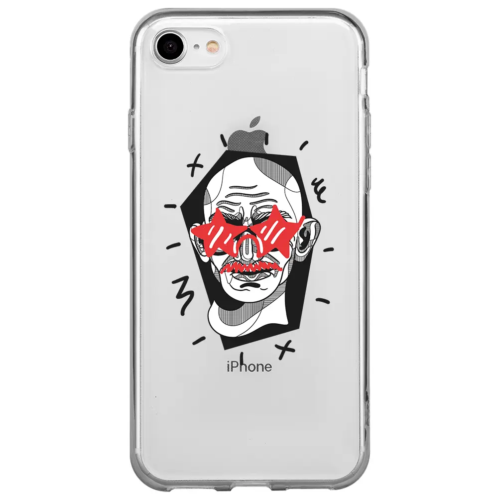 Apple iPhone 7 Şeffaf Telefon Kılıfı - Gandhi