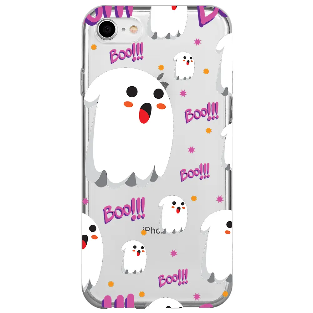 Apple iPhone 7 Şeffaf Telefon Kılıfı - Ghost Boo!