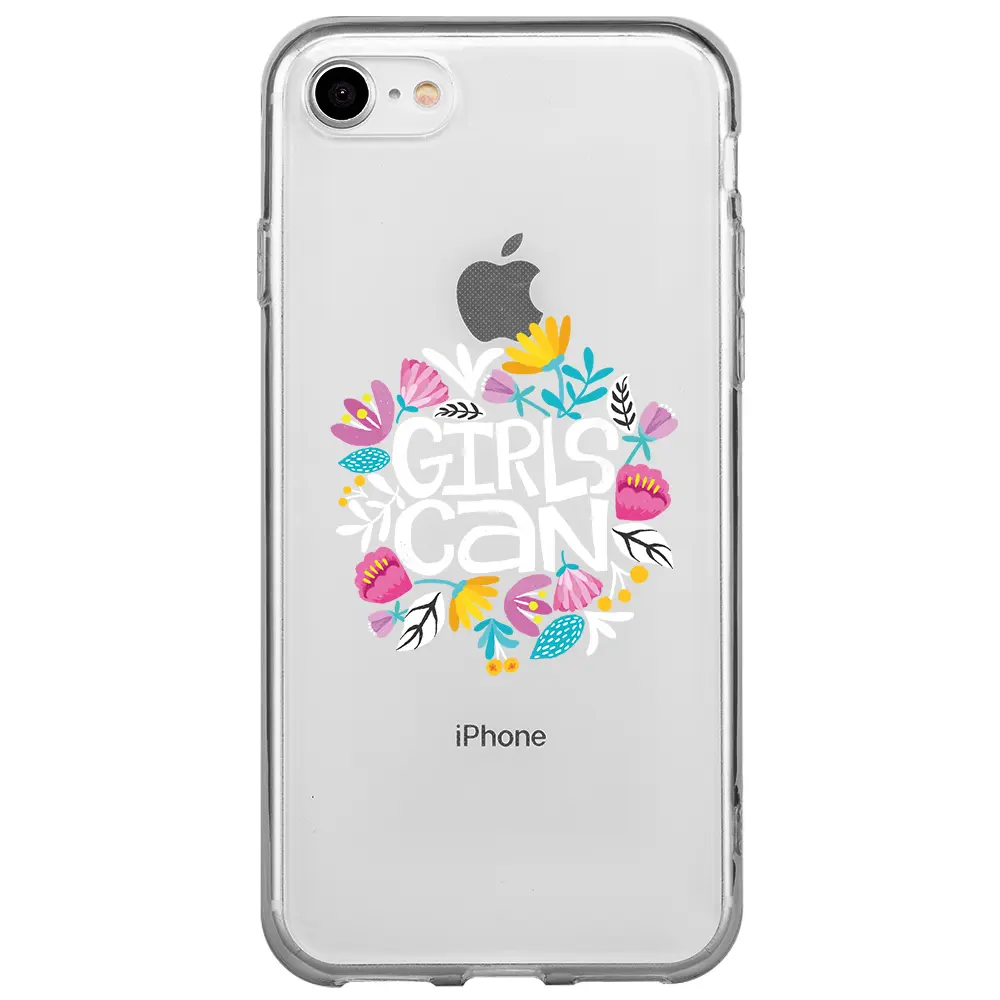 Apple iPhone 7 Şeffaf Telefon Kılıfı - Girls Can