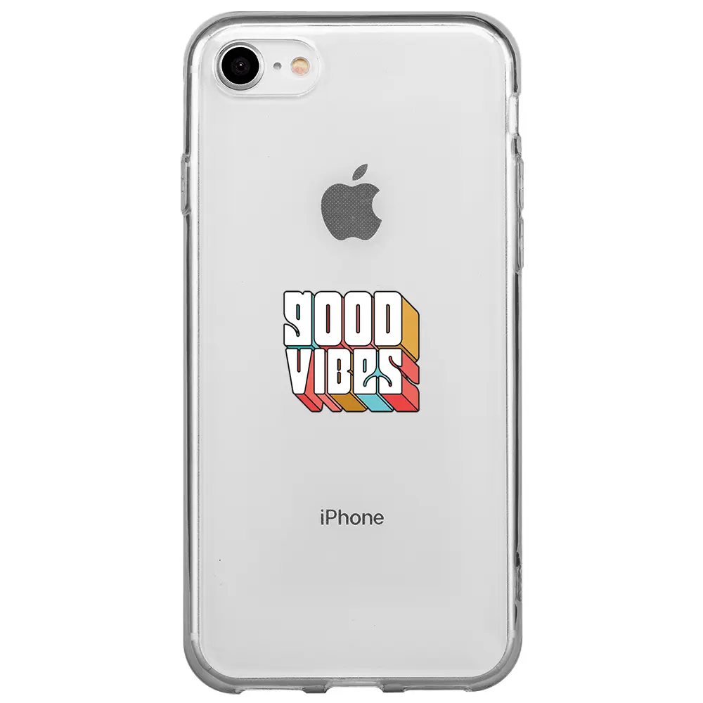 Apple iPhone 7 Şeffaf Telefon Kılıfı - Good Vibes