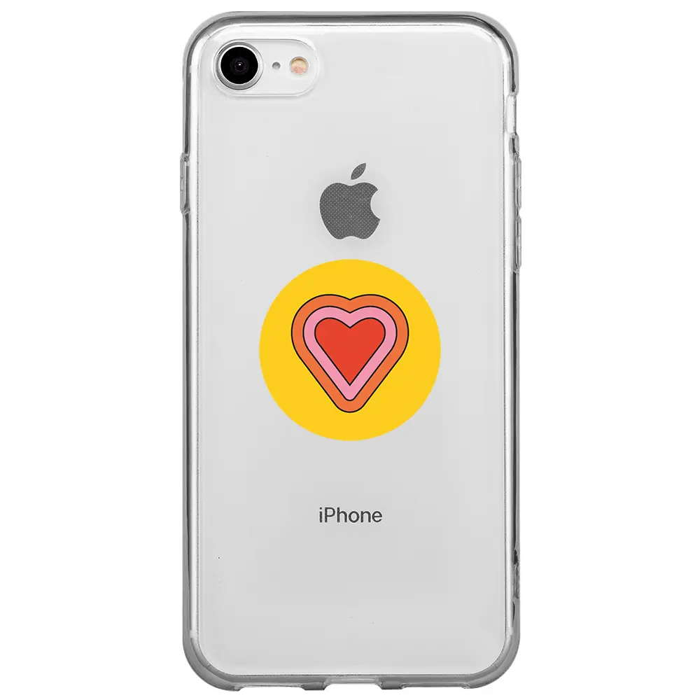 Apple iPhone 7 Şeffaf Telefon Kılıfı - Kalp