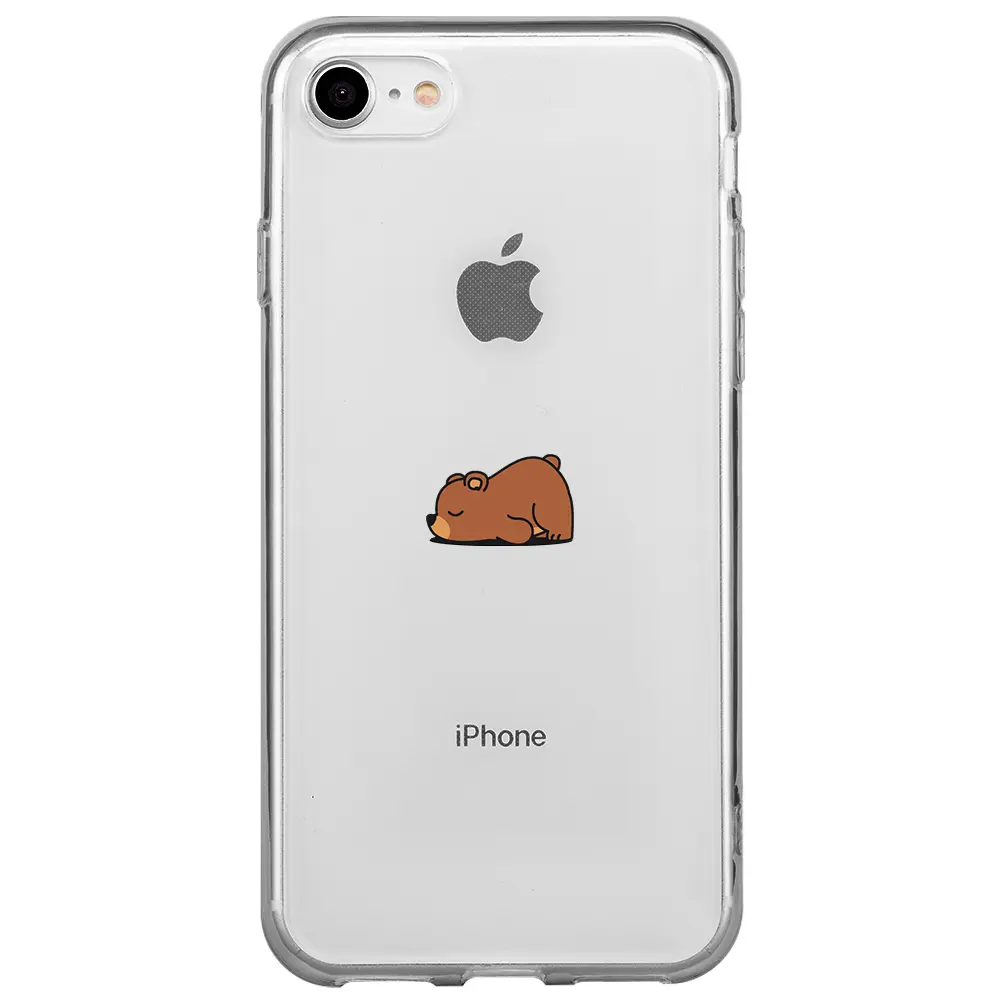 Apple iPhone 7 Şeffaf Telefon Kılıfı - Lazy Bear