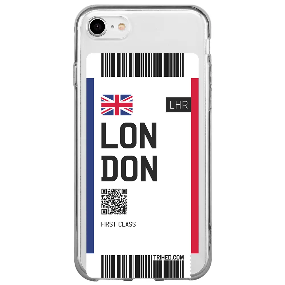 Apple iPhone 7 Şeffaf Telefon Kılıfı - London Bileti