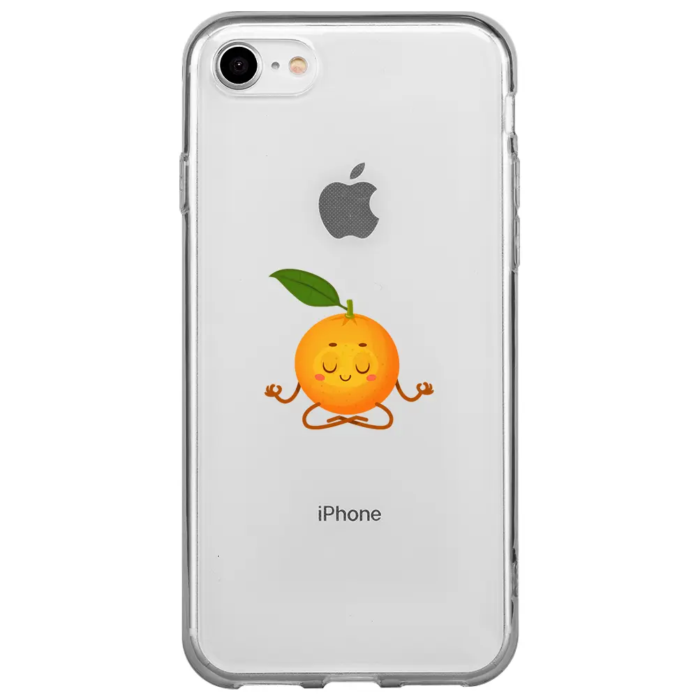 Apple iPhone 7 Şeffaf Telefon Kılıfı - Meditasyon Portakal