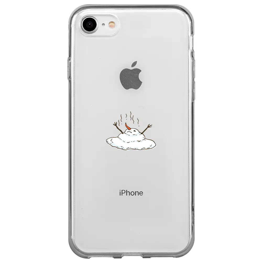 Apple iPhone 7 Şeffaf Telefon Kılıfı - Melting Snowman