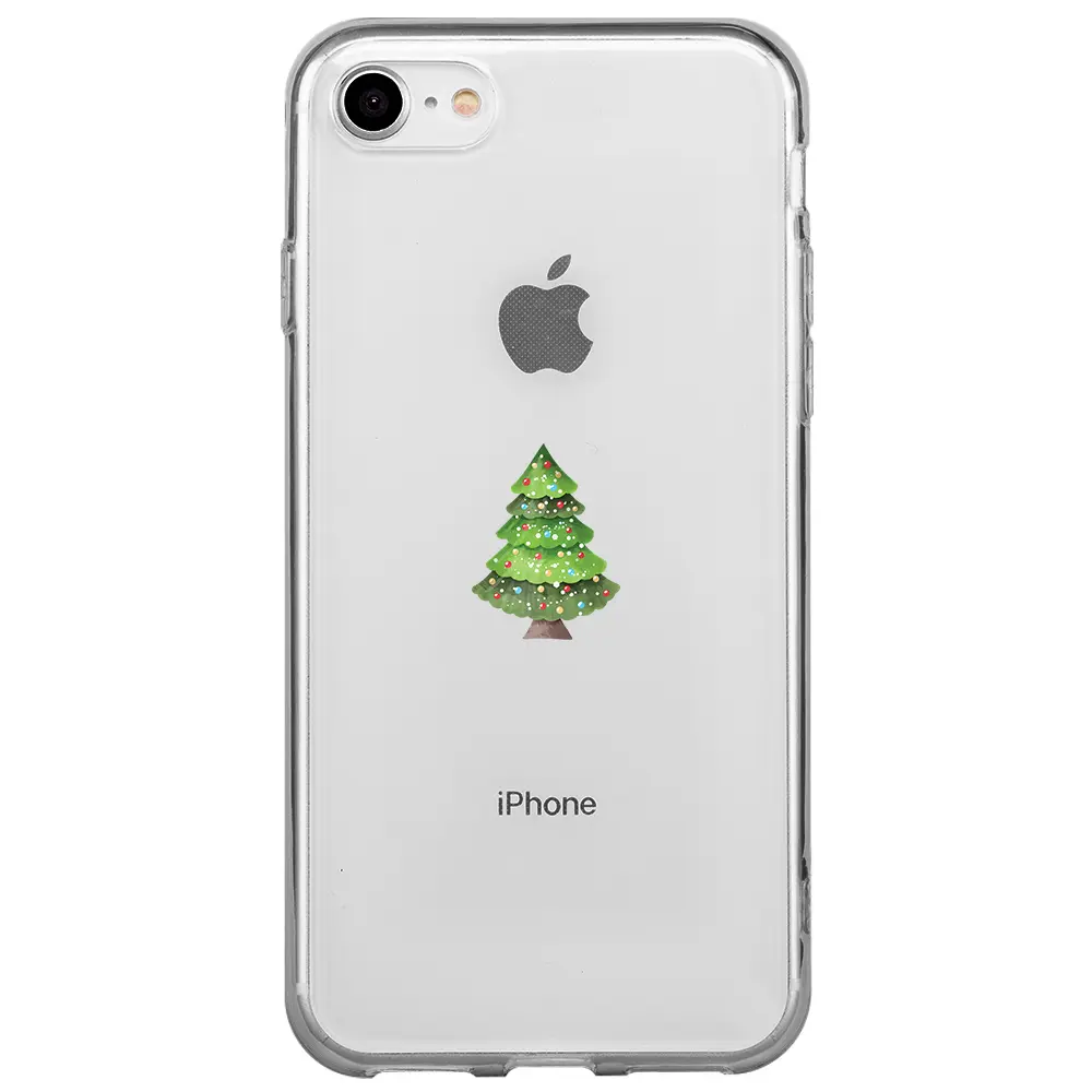 Apple iPhone 7 Şeffaf Telefon Kılıfı - Mini Xmas Tree