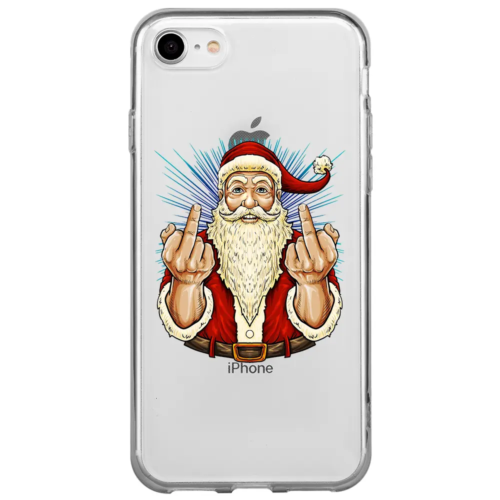 Apple iPhone 7 Şeffaf Telefon Kılıfı - Naughty Santa