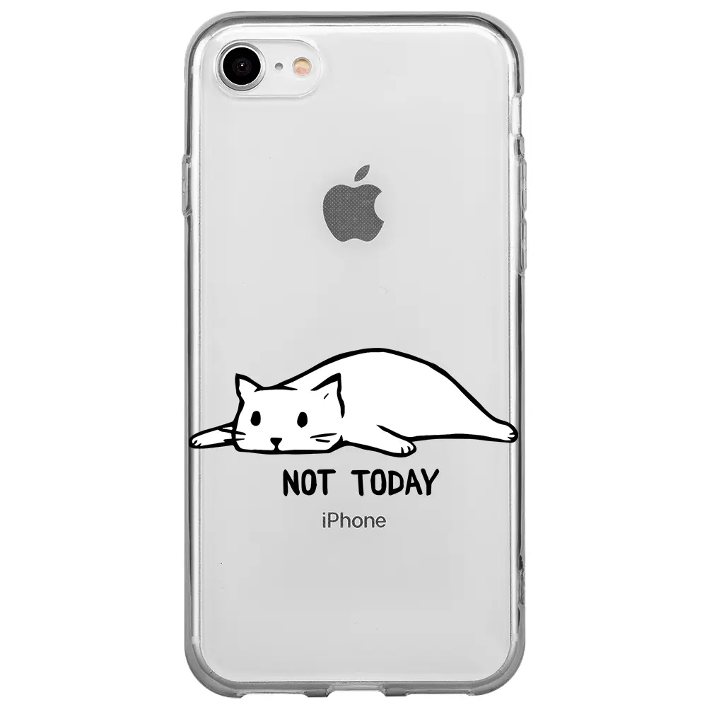 Apple iPhone 7 Şeffaf Telefon Kılıfı - Not Today Cat