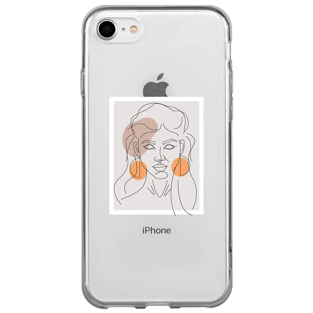 Apple iPhone 7 Şeffaf Telefon Kılıfı - Orange Earrings