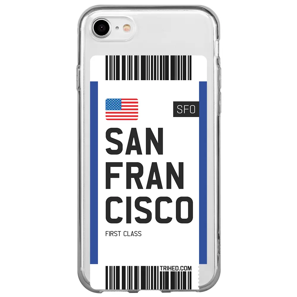 Apple iPhone 7 Şeffaf Telefon Kılıfı - San Francisco Bileti