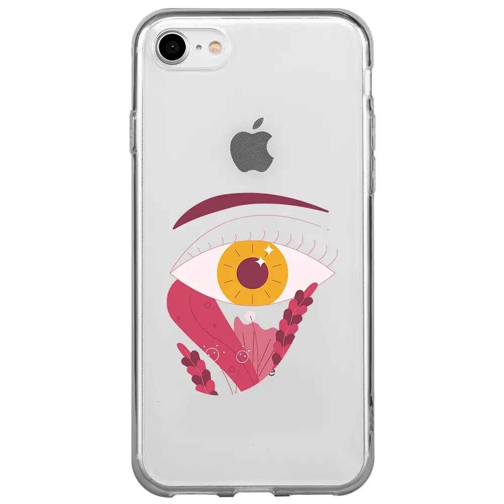 Apple iPhone 7 Şeffaf Telefon Kılıfı - Sarı Göz