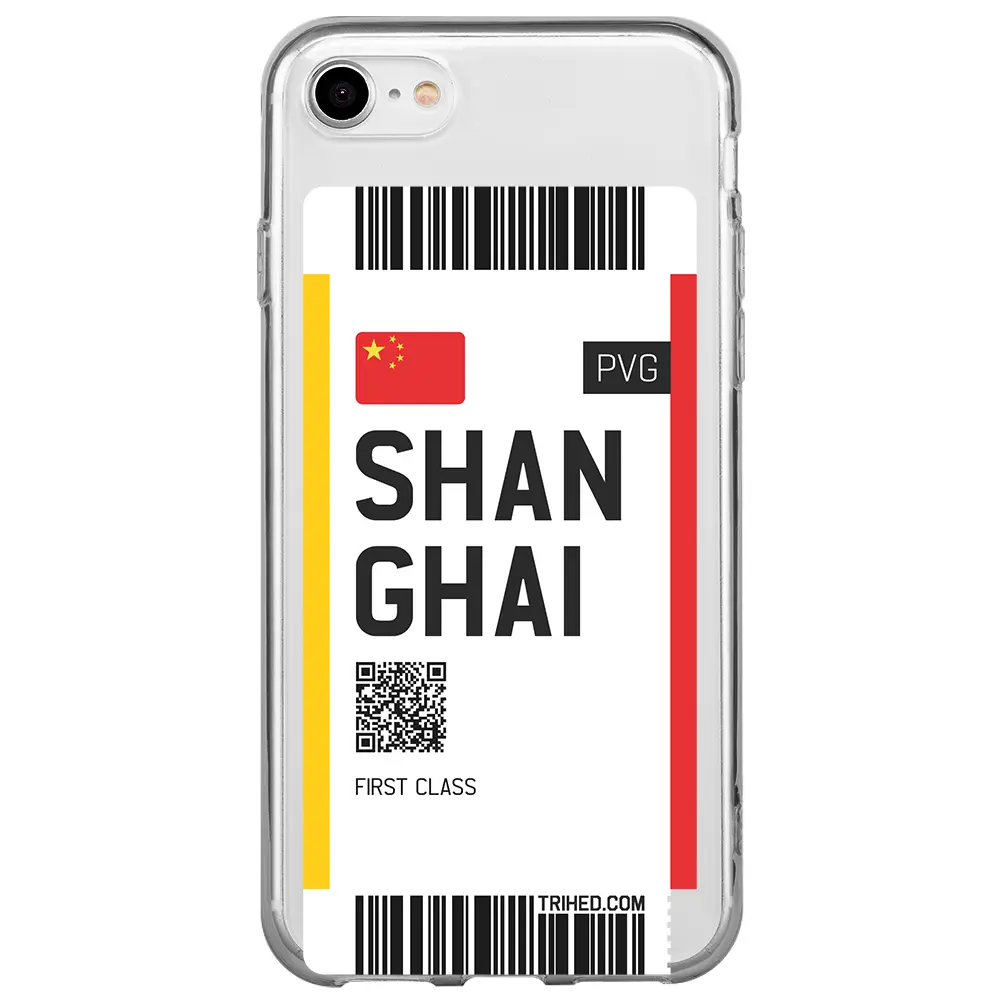 Apple iPhone 7 Şeffaf Telefon Kılıfı - Shanghai Bileti
