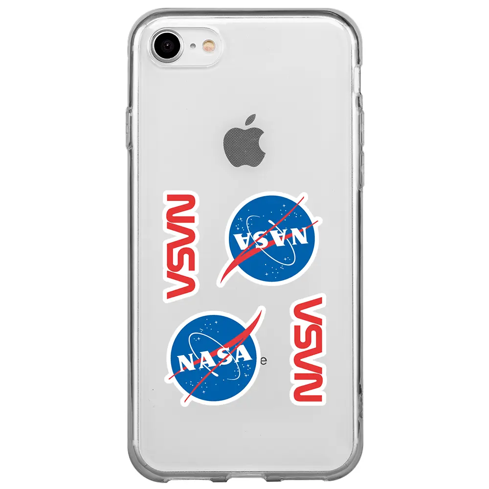 Apple iPhone 7 Şeffaf Telefon Kılıfı - Space Station