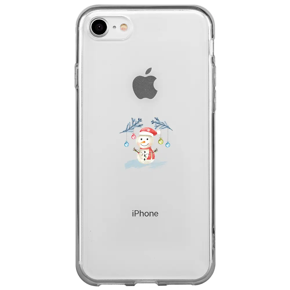 Apple iPhone 7 Şeffaf Telefon Kılıfı - Sugar Snowman