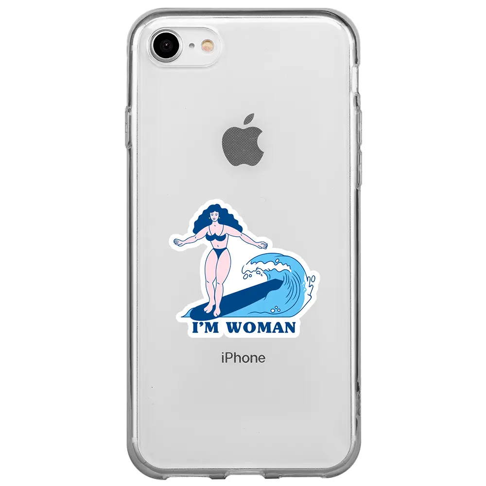 Apple iPhone 7 Şeffaf Telefon Kılıfı - Surf Queen