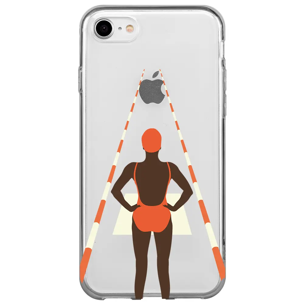 Apple iPhone 7 Şeffaf Telefon Kılıfı - Swimmer