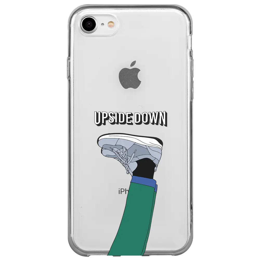 Apple iPhone 7 Şeffaf Telefon Kılıfı - Upside Down