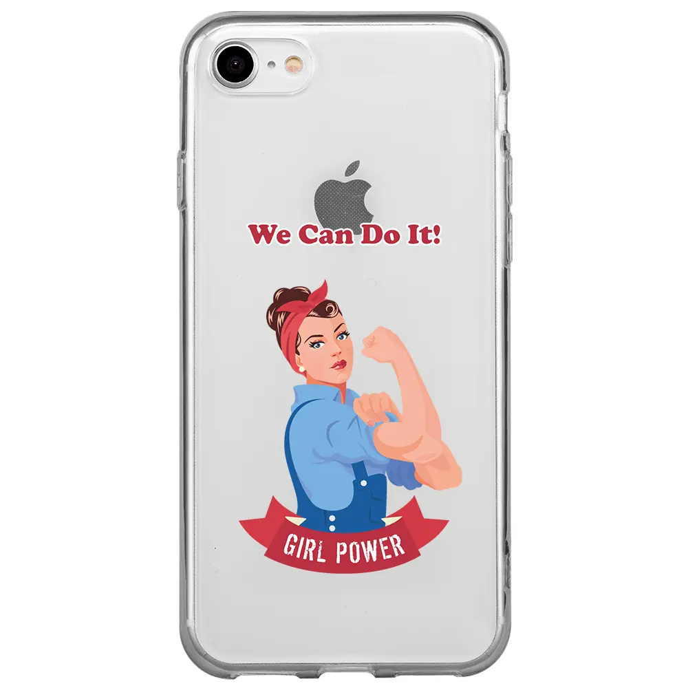 Apple iPhone 7 Şeffaf Telefon Kılıfı - We Can Do It!