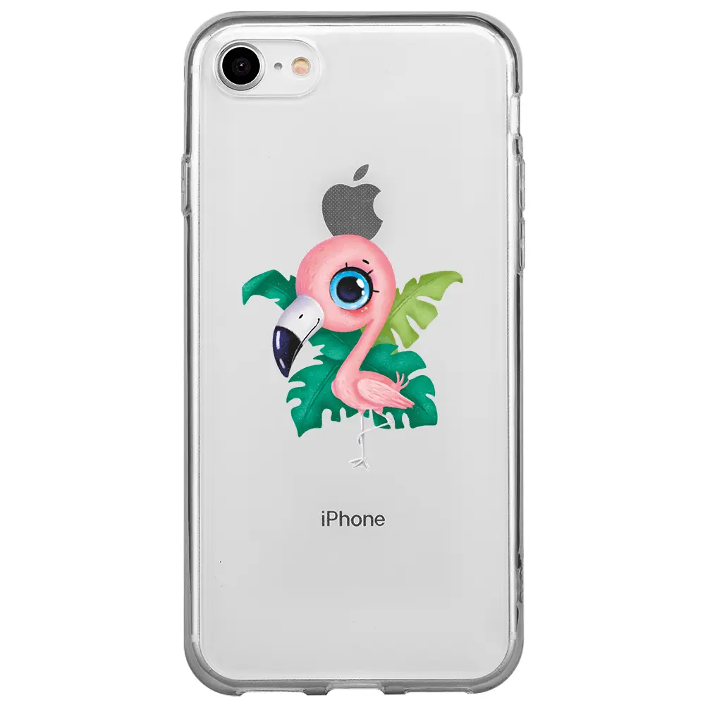 Apple iPhone 7 Şeffaf Telefon Kılıfı - Yavru Flamingo
