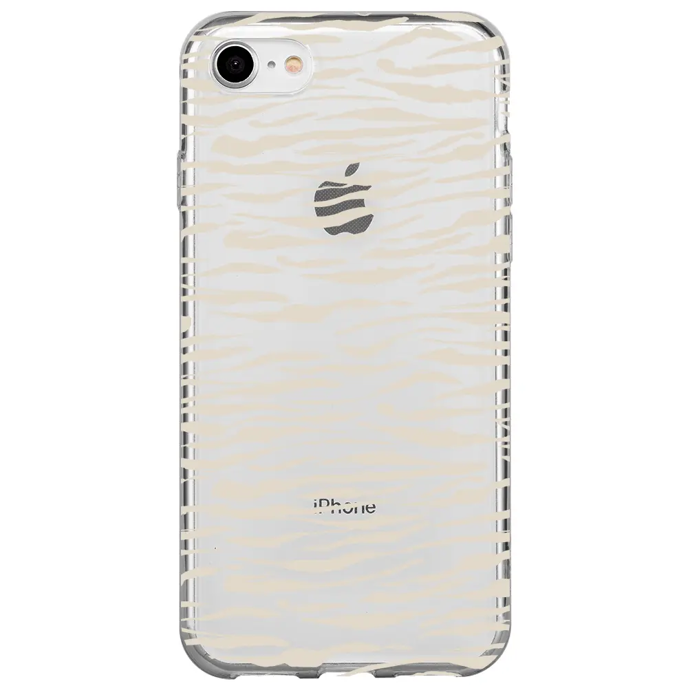 Apple iPhone 7 Şeffaf Telefon Kılıfı - Zebra Sepya