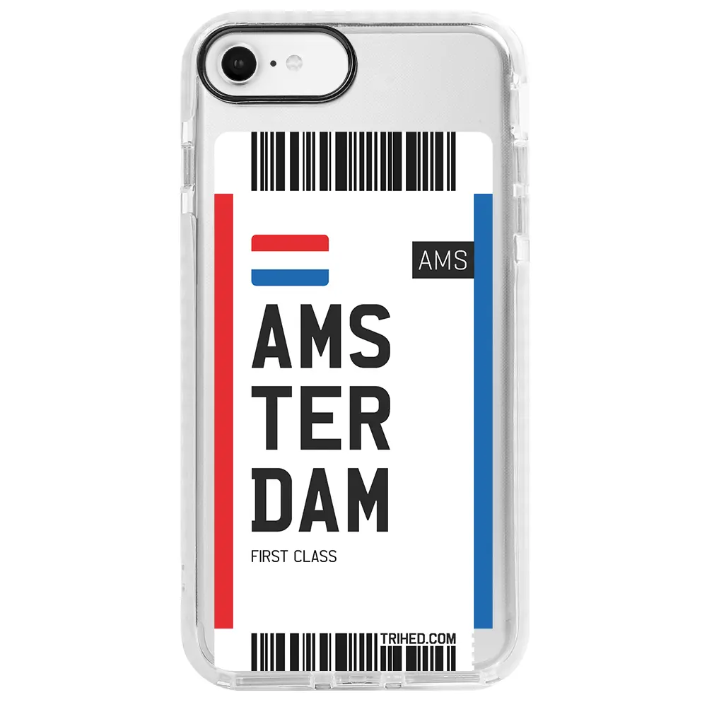 Apple iPhone 8 Beyaz Impact Premium Telefon Kılıfı - Amsterdam Bileti