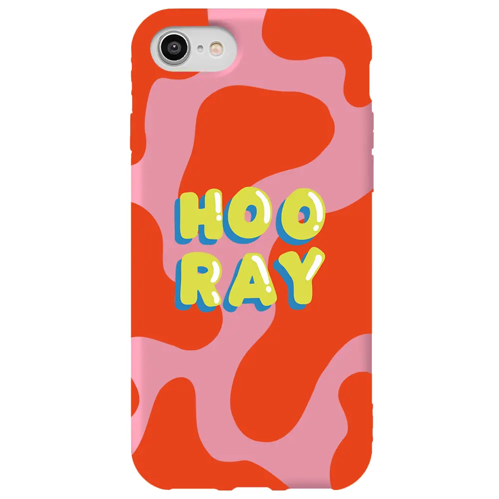 Apple iPhone 8 Pembe Renkli Silikon Telefon Kılıfı - Hoo Ray