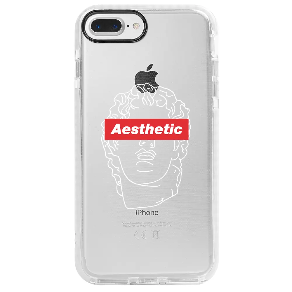 Apple iPhone 8 Plus Beyaz Impact Premium Telefon Kılıfı - Aesthetic