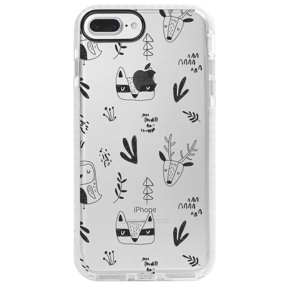 Apple iPhone 8 Plus Beyaz Impact Premium Telefon Kılıfı - Alaska Hayvanlari