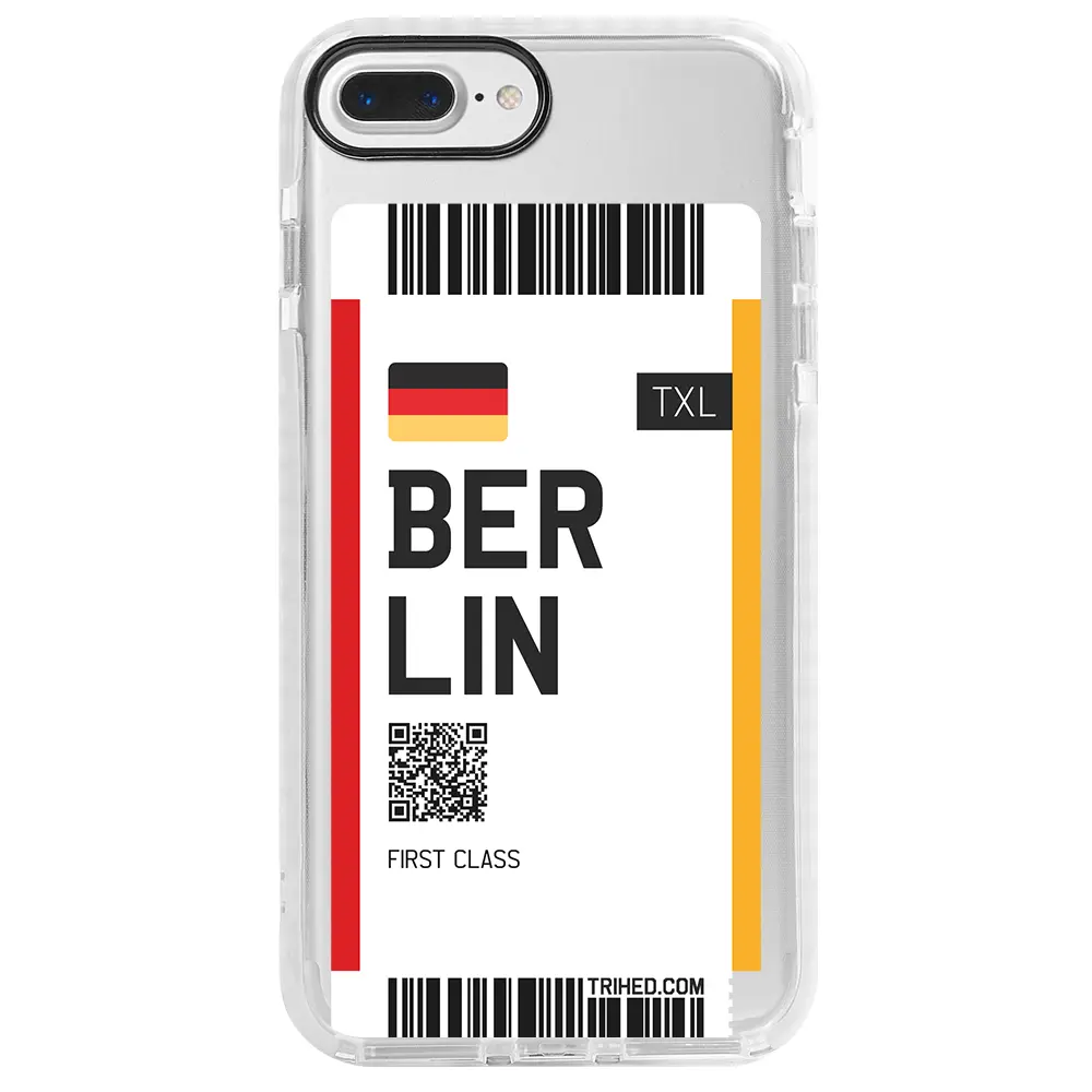 Apple iPhone 8 Plus Beyaz Impact Premium Telefon Kılıfı - Berlin Bileti