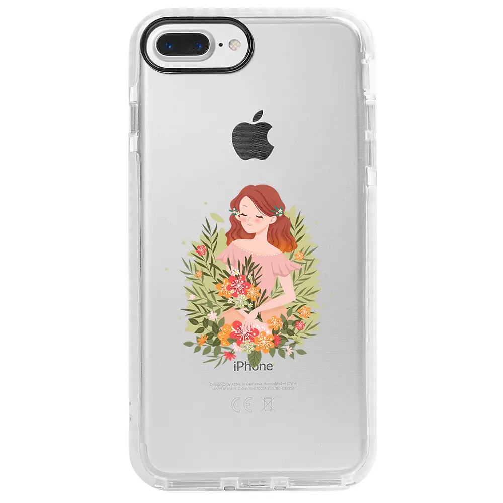 Apple iPhone 8 Plus Beyaz Impact Premium Telefon Kılıfı - Bloom and Feel