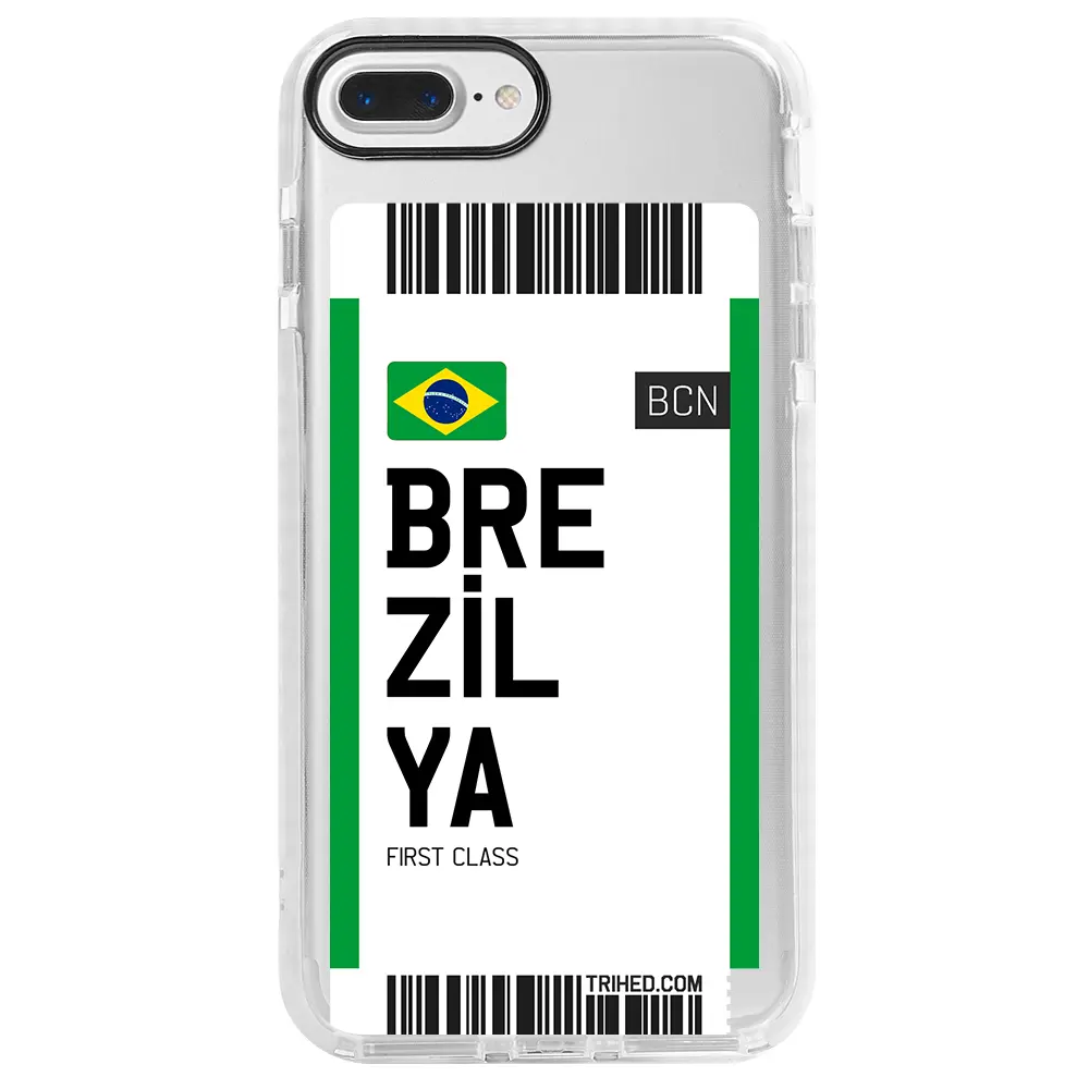 Apple iPhone 8 Plus Beyaz Impact Premium Telefon Kılıfı - Brezilya Bileti