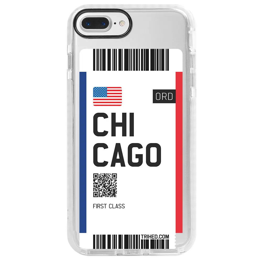 Apple iPhone 8 Plus Beyaz Impact Premium Telefon Kılıfı - Chicago Bileti