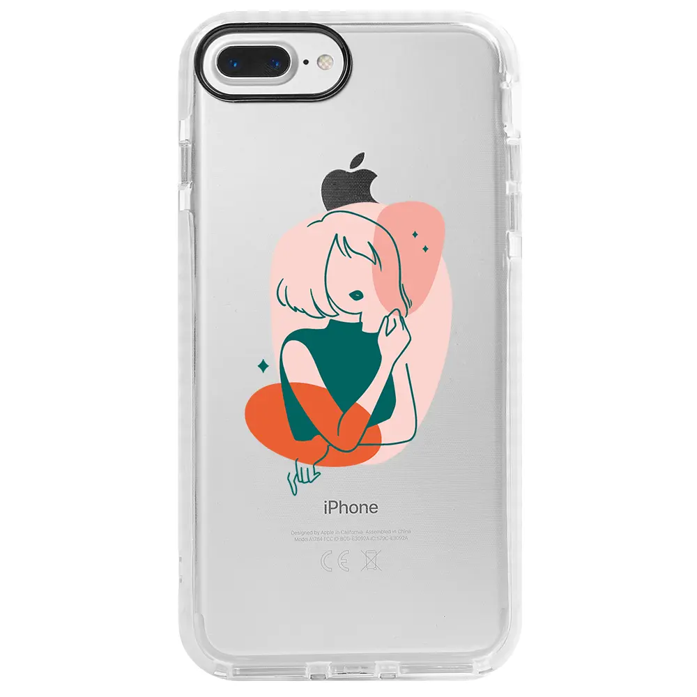 Apple iPhone 8 Plus Beyaz Impact Premium Telefon Kılıfı - Cute Girl