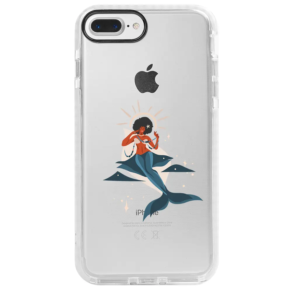 Apple iPhone 8 Plus Beyaz Impact Premium Telefon Kılıfı - Deniz Kızı