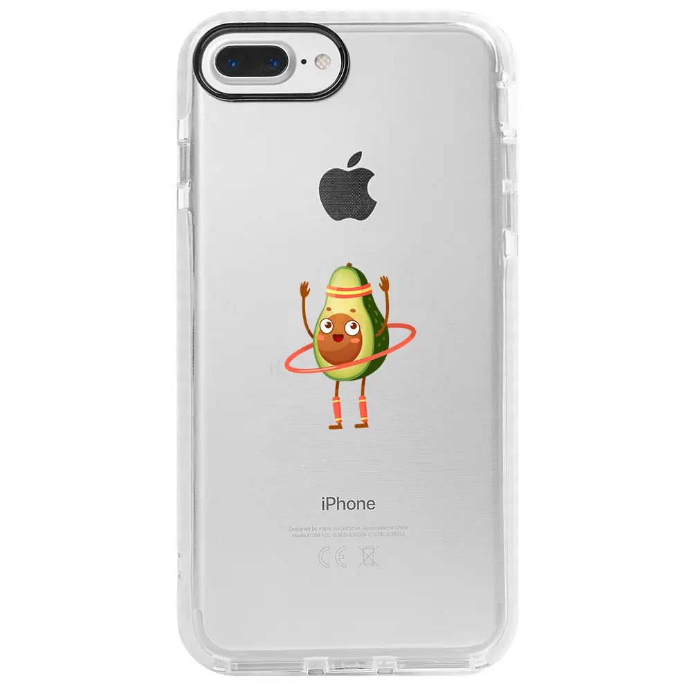 Apple iPhone 8 Plus Beyaz Impact Premium Telefon Kılıfı - Fit Avokado