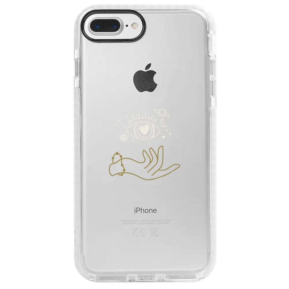 Apple iPhone 8 Plus Beyaz Impact Premium Telefon Kılıfı - Hand Soul