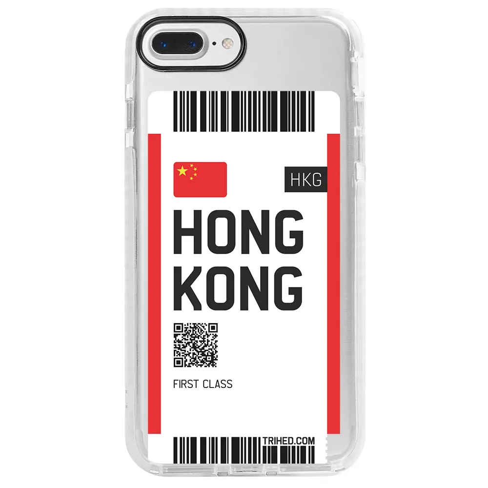 Apple iPhone 8 Plus Beyaz Impact Premium Telefon Kılıfı - Hong Kong Bileti