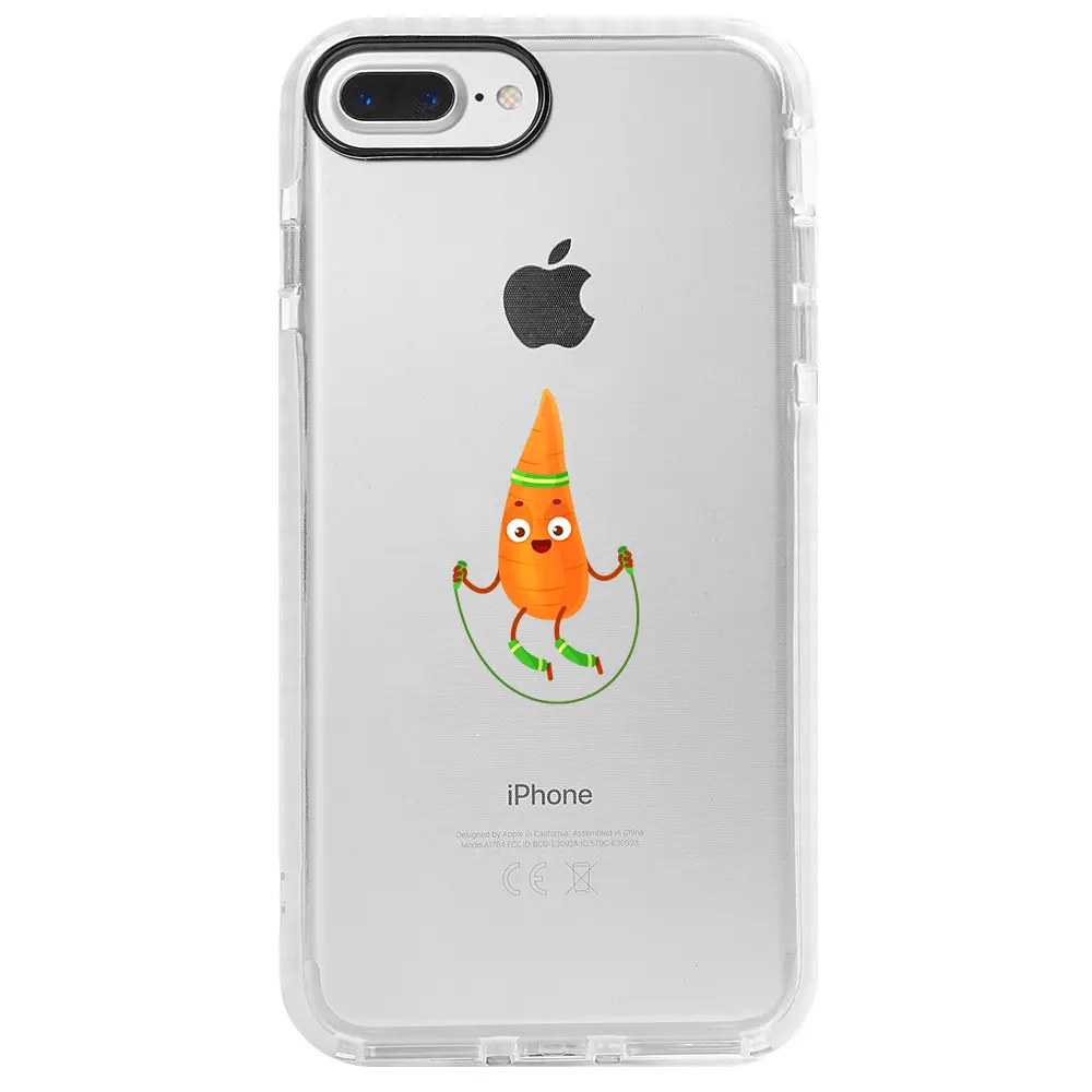 Apple iPhone 8 Plus Beyaz Impact Premium Telefon Kılıfı - Hopper Havuç