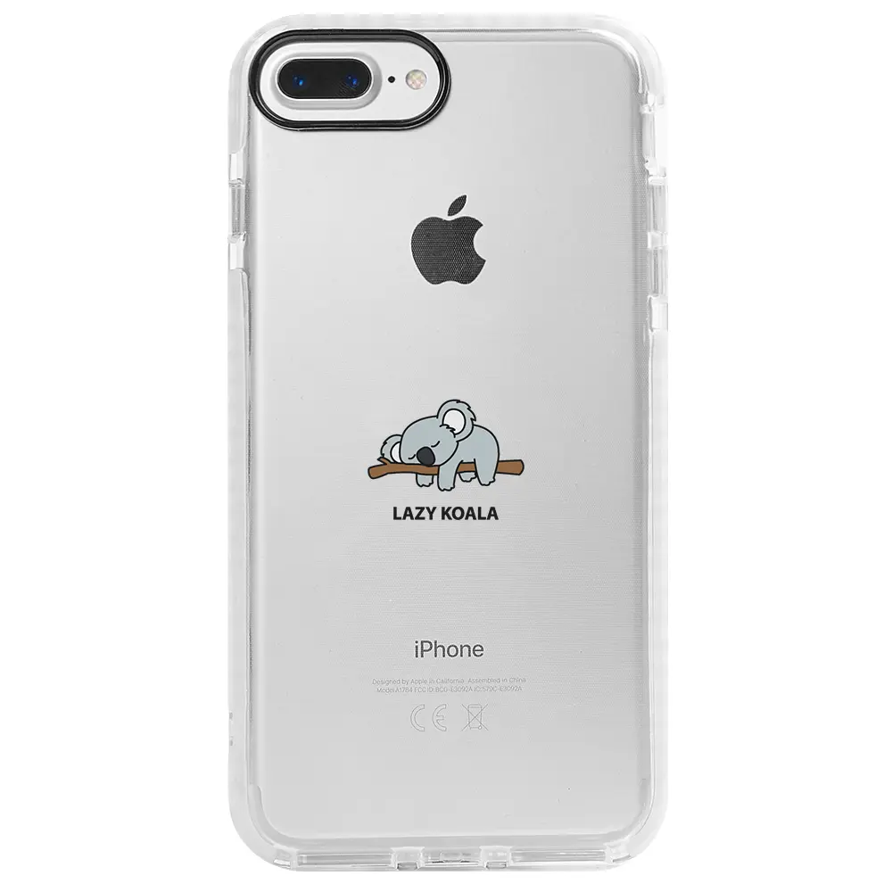 Apple iPhone 8 Plus Beyaz Impact Premium Telefon Kılıfı - Lazy Koala