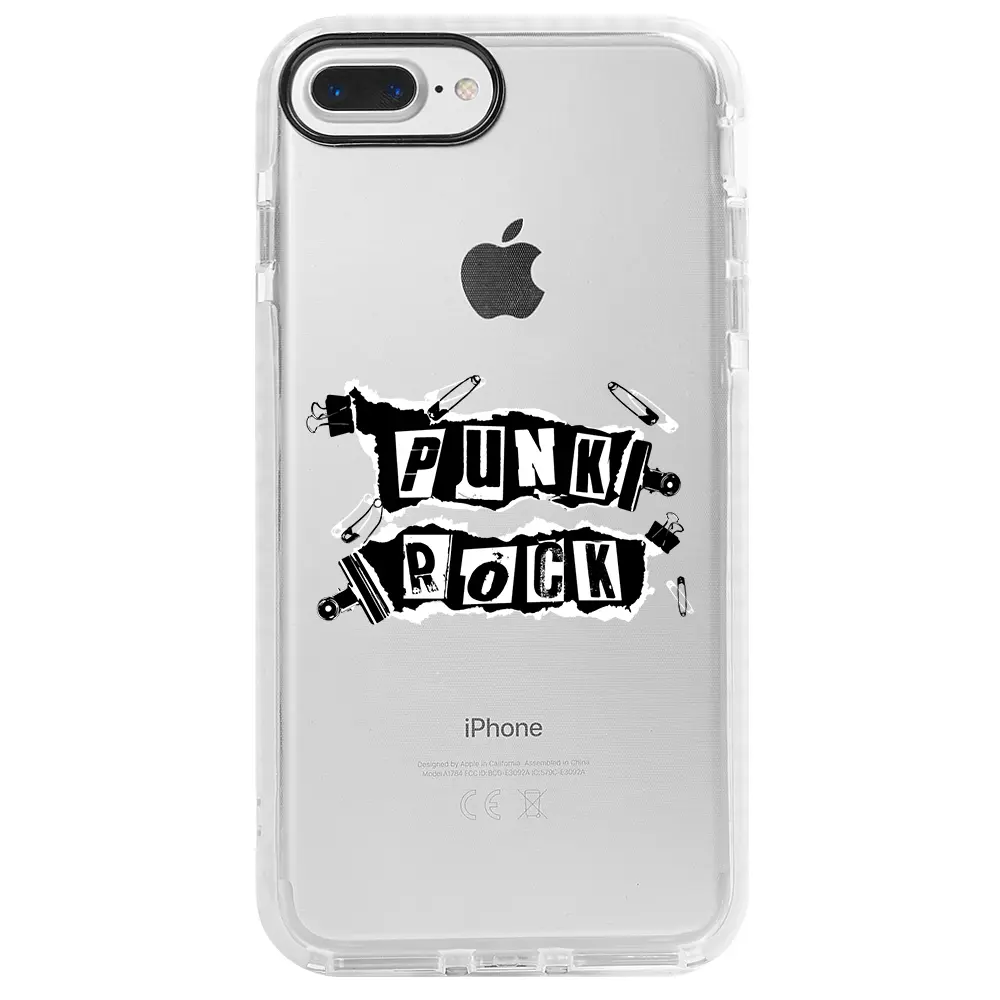 Apple iPhone 8 Plus Beyaz Impact Premium Telefon Kılıfı - Punk Rock