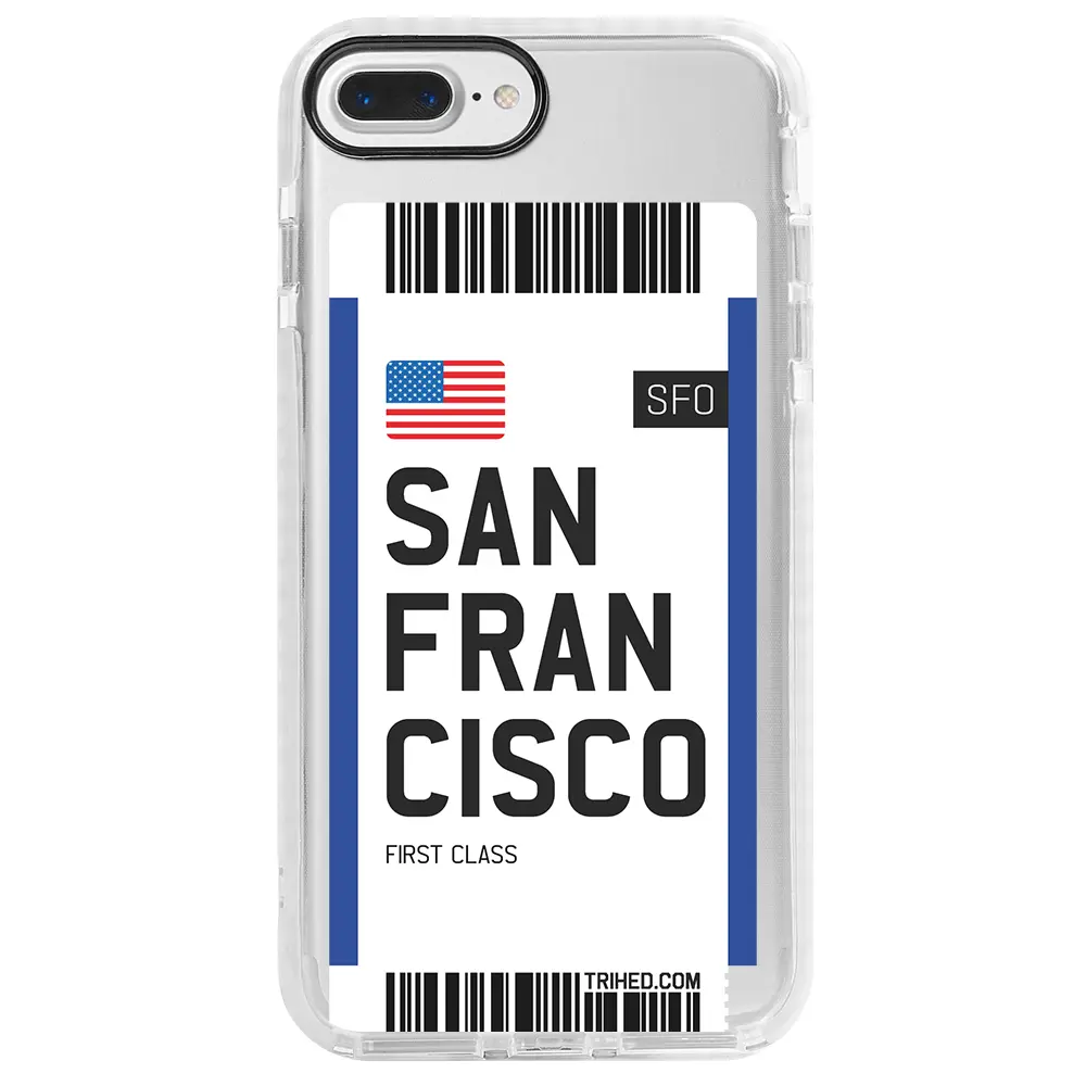 Apple iPhone 8 Plus Beyaz Impact Premium Telefon Kılıfı - San Francisco Bileti