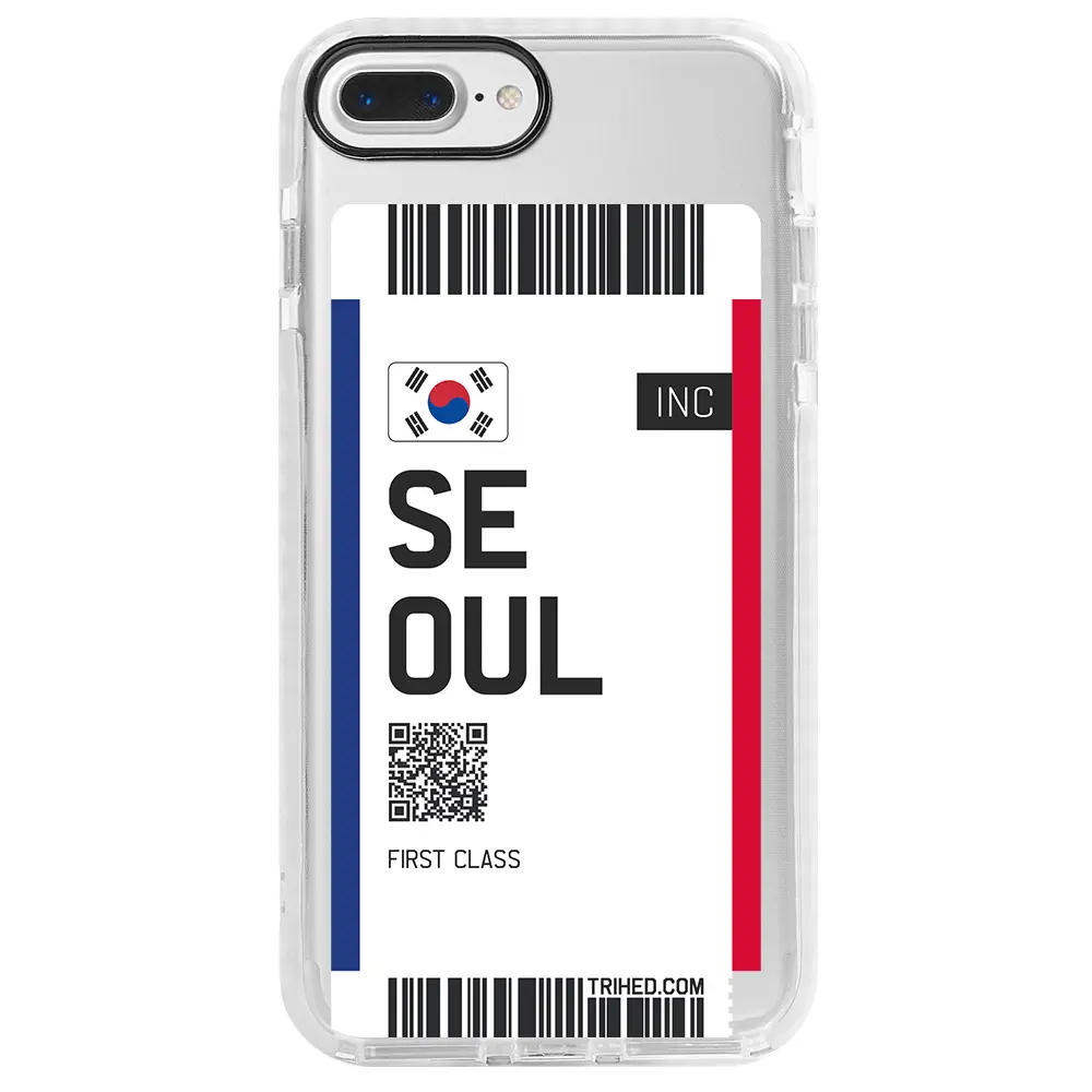 Apple iPhone 8 Plus Beyaz Impact Premium Telefon Kılıfı - Seoul Bileti