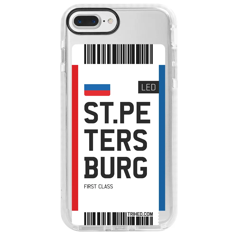 Apple iPhone 8 Plus Beyaz Impact Premium Telefon Kılıfı - St. Petersburg Bileti