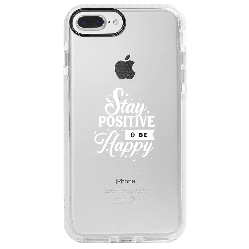 Apple iPhone 8 Plus Beyaz Impact Premium Telefon Kılıfı - Stay Positive