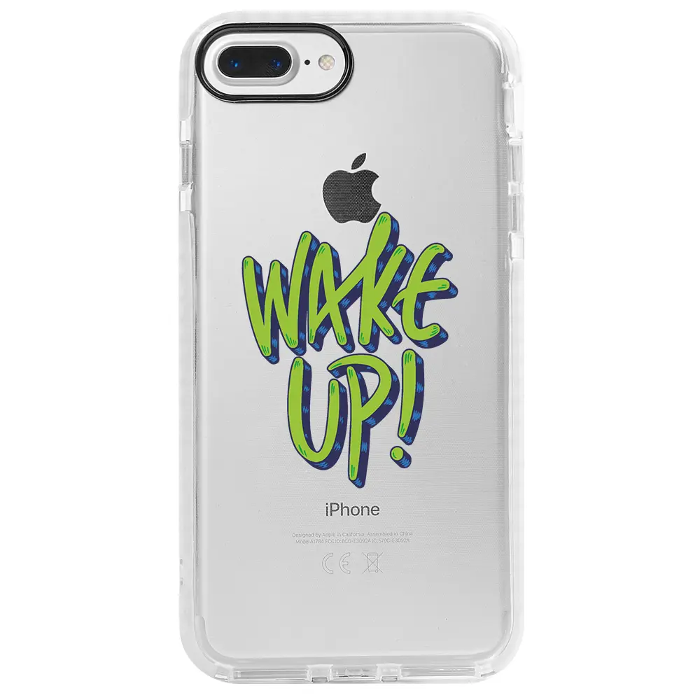 Apple iPhone 8 Plus Beyaz Impact Premium Telefon Kılıfı - Wake Up
